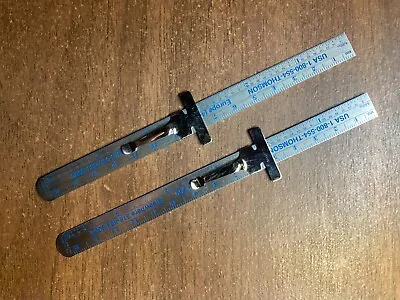 Lot Of 2 Flexable Steel 6  150mm Long Ruler W/ Pocket Clip / Depth Gauge 6 Inch • $3.99