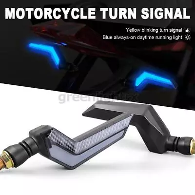 2PC Motorcycle LED Turn Signal Light Blinker Indicator DRL Blue Amber Running US • $12.78