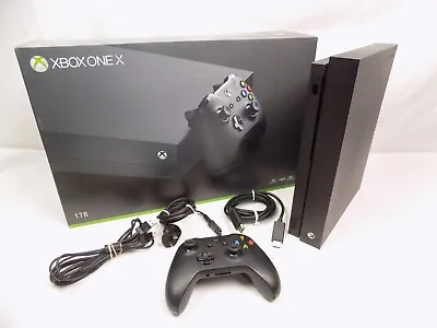 Like New Boxed Xbox One X 1TB Black Console + Controller + Cables + HDMI • $359.20