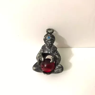 Vintage Fortune Teller Pendant Charm Crystal Ball 1 Inch Size • $43.09