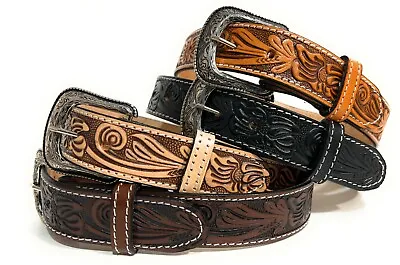 Kids Western Cowboy Belt. Genuine Leather  Tulip Decorated Kids Rodeo Belt • $19.99
