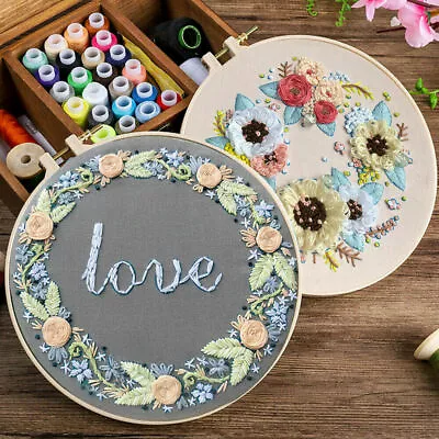 Embroidery Cross Stitch Kit Set For Beginners-Handmade Embroidery DIY Craft UK • £6.99