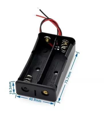 18650 Lithium Battery Case /18650 Battery Holder W/ Lead Wires (holds 2) • £2.99