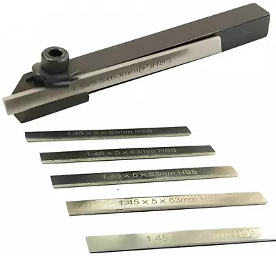 8mm Mini Parting Tool Cut Off Holder With 6 Pieces HSS Blades | USA STOCK • $12.99