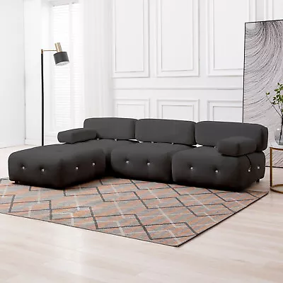 Rivet Modular Sectional Sofa With Ottoman Large Sectional Couch For Living Room • $649.99