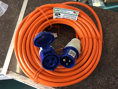 CARAVAN MOTORHOME CAMPING 25M METER 2.5mm ORANGE ELECTRIC HOOK UP MAINS LEAD • £48.99