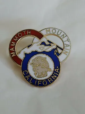 Mammoth Mountain California Ski Badge Pin Red White & Blue Circles Vintage • $11.97