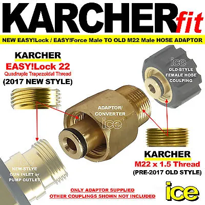 2017 KARCHER HD HDS Easy Force XM22 Male Hose Trigger Gun Lance Adaptor Coupling • £29.99