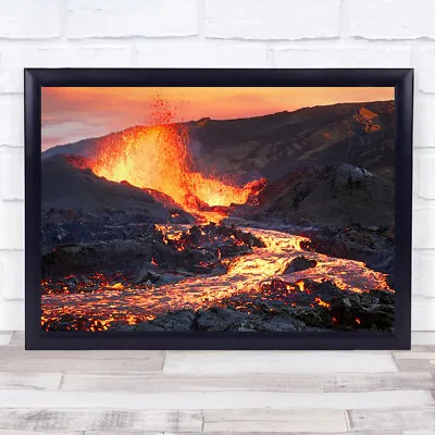 La Fournaise Volcano Eruption Lava Night Magma Aventura Piton Reunion Art Print • $29.83