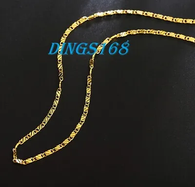 Genuine 18K Gold Filled Tarnish-Resistant 2.2mm 22 Inch Flat Necklace Chain L038 • $15.99