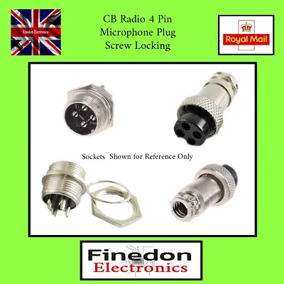 CB Amateur Radio Ham 4 Pin Mic Plug With Locking Screw Audio Microphone UK • £2.55