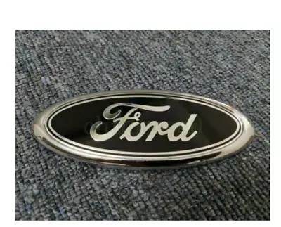 150mm X 58mm Ford Badge Transit Oval BLACK Chrome Front/rear Emblem Focus Mondeo • $48.99