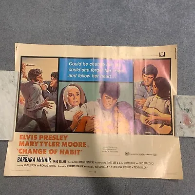 Original 1969 Elvis Presley & Mary Tyler Moore CHANGE OF HABIT Film Movie Poster • $109