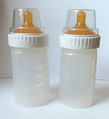 Set Of 2 GERBER 4oz Disposable Drop-in Style Baby Bottles Latex Nursing Nipples • $14.95