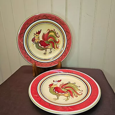 HD Designs Rafael Rooster Dinner Plate 10 7/8  Country Farmhouse Set Of 2 • $22