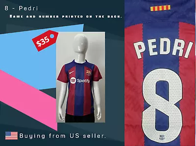 Pedri # 8 - FC Barcelona - Soccer - Kids Jersey - For 9-10 And 11-12 Years Old • $35