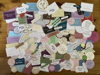£3 • Buy Craft Room Clear Out. 150 Sentiments Card Toppers. Birthday Baby Other Occasions