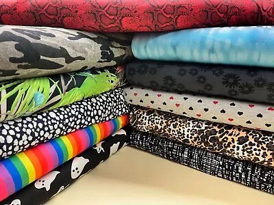 Printed Soft Cotton Blend Jersey Fabric 150cms Wide Stretch Dress Material • £3