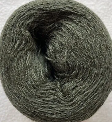 Angeljays Extra Fine Laceweight Merino Wool Green Khaki 50g Knit Crochet Yarn • £6