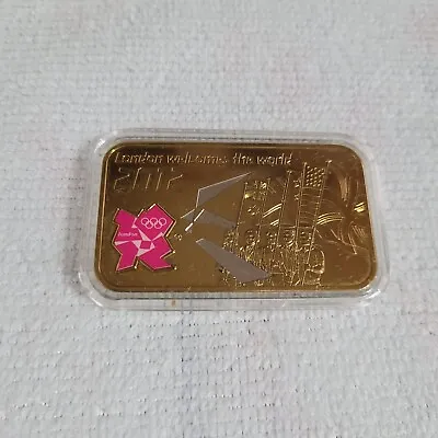 2012 Olympics Gold Layered Ingot 2012 London Welcomes The World Collectable • £19.99