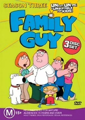 Family Guy Season 3 Dvd 3 Disc Set Uncut Region 4 Australia New And Sealed • $22