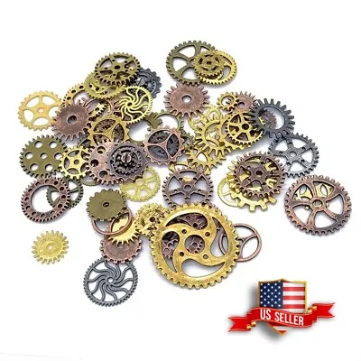 30 Grams (about 30 Pcs)  Metal Gears Mixed Vintage Pendant Steampunk Cogs USA • $3.99