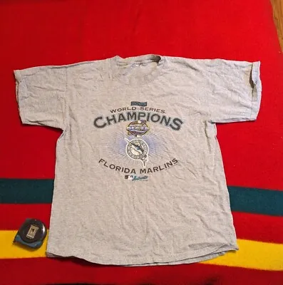 Vintage 2003 Delta Pro Weight Florida Marlins World Series Champions Shirt XL  • $14.88