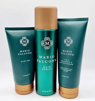 Men MARIO FALCONE Hair Gel + Hair Spray + Shampoo And Conditioner Set • £17.99