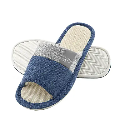 Mens Memory Foam Slip-On Slippers Open Toe Indoor Outdoor House Shoes Size 8-11 • $9.99