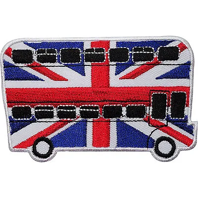 London Bus UK Flag Embroidered Iron / Sew On Patch Clothes Jacket Badge Transfer • £2.79