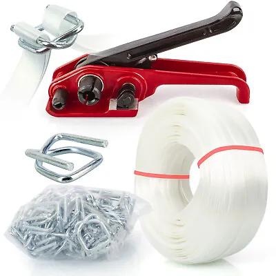 Banding Strapping Kit Pallet Packaging Tool Heavy Duty Tensioner 16mm Buckles UK • £70.99
