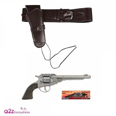 Deluxe Cowboy Holster + Die-cast Metal 8 Shot Cap Gun Western Cowboy Accessories • £28.99