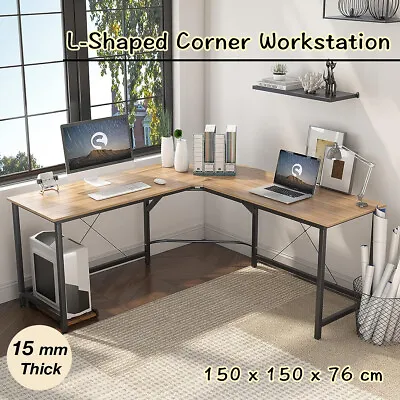 Computer Desk Corner Desk L-Shaped Desk Office Desk Computer Table White Oak • $129.95