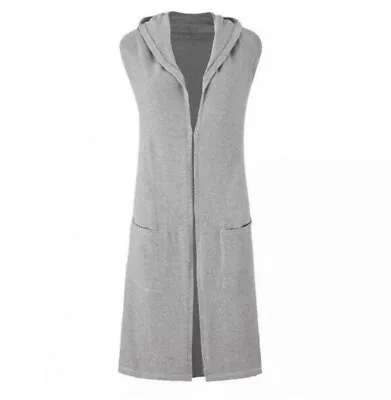 Cabi #5412 Knit Hoodie Vest Long Cardigan Sweater Sleeveless Duster Women XS • $20.99