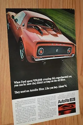 1967 Ford Autolite Mark Ii Prototype Original Vintage Advertisement Print Ad-67 • $11.99