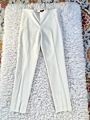 Vince Camuto Dress Pants Women 4 White Cotton Stretch Side Zip Straight Mid-Rise • $17.99