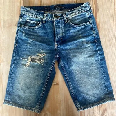 £7.99 • Buy Topman Skinny Denim Shorts In Blue With Rip Detail