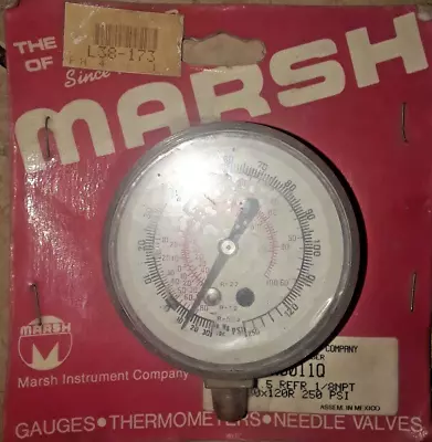 Vintage Marsh Low-Side Compound Gauge W0011Q-2 1/2  For R12 R-22 R-502 Manifold • $18