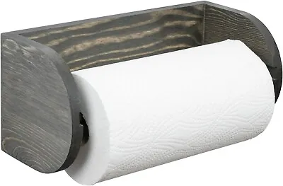 Magnetic Vintage Gray Wood Paper Towel Holder Rack Kitchen Towels Dispenser • $37.99