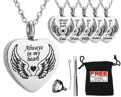 Cremation Jewellery Urn Necklace Pendent Ashes Locket Keepsake Memorial Funeral • £8.99