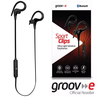 £12.95 • Buy Groov-e Sport Clips Ultra Light Wireless Blutooth Headphones Black - Gvbt1400bk