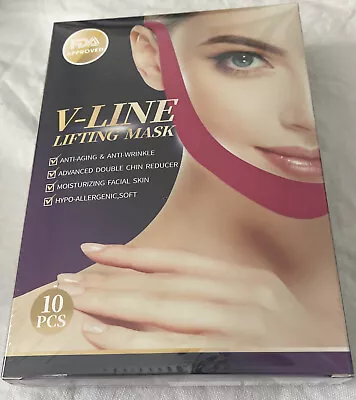 $7 • Buy V-LINE LIFTING MASK FACE SLIMMING DOUBLE CHIN 10 Pink Masks NEW!