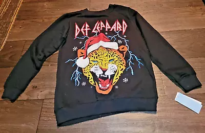 New DEF LEPPARD CHRISTMAS SWEATER Sz XS Band Music Holiday Leopard • $25