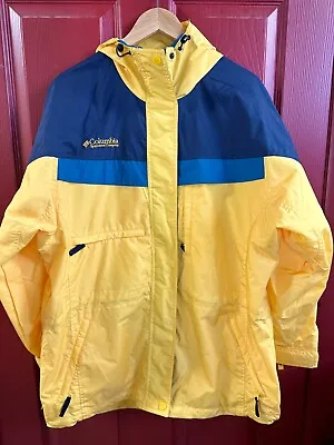 COLUMBIA Sports Wear Women's Insulated Ski Winter Jacket Coat Yellow Blue Sz L • $28.05