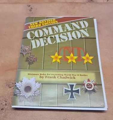 Command Decision 3 WW2 Wargames Rules By Frank Chadwick • £15