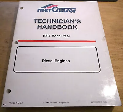 Mercruiser Diesel Engine D3.0L D3.6L D4.2L D7.3L Tech Handbook Manual 1994 • $29.95