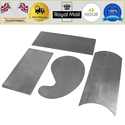 4Pcs Carbon Steel Cabinet Scraper Set -2x Rectangular &1x Goose Neck &1x Convex • £11.06