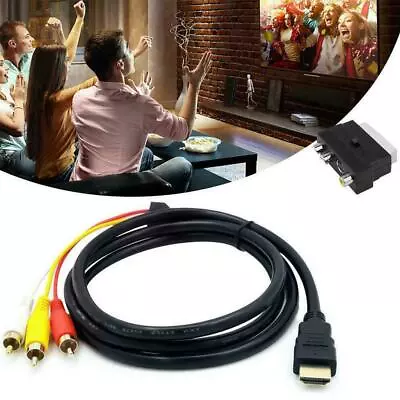 W/SCART To 3 RCA Phono Adapter HDMI-compatible S-video To Audio 3 RCA AV θ# <т • £7.37