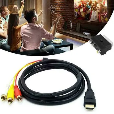 £7.66 • Buy W/SCART To 3 RCA Phono Adapter HDMI-compatible S-video To Audio 3 RCA AV