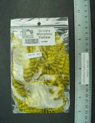 One Pack Hareline Grizzly Yellow Mini Marabou Feathers Lot-SF 437 • $4.99